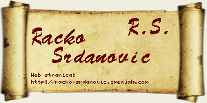 Racko Srdanović vizit kartica